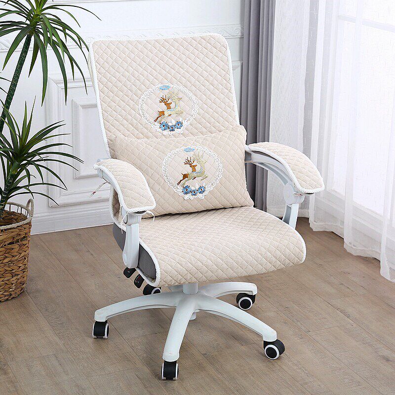 办公室转椅椅垫坐垫靠背一体椅y套防滑久坐护腰扶手电脑椅套座椅