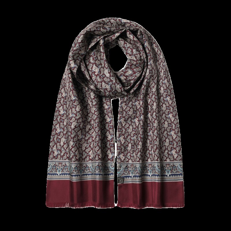 桑蚕丝围巾男士丝巾冬季真丝斜纹新F年送高档生日礼物男朋友礼盒