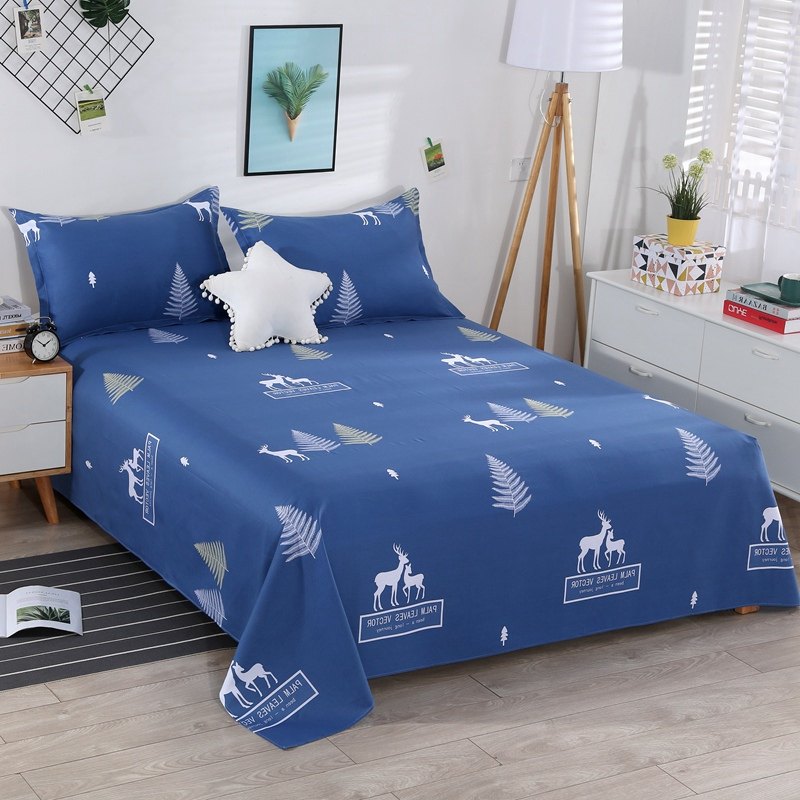 纯棉全棉床单单件粉色斜纹1.8m双人床床单枕N套宿舍条纹1.5米单子