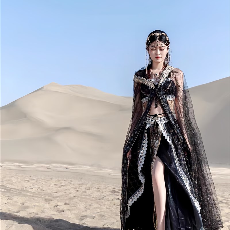 敦煌飞天汉服女夏季异域风情舞蹈服装西双版纳傣族服装西域舞姬