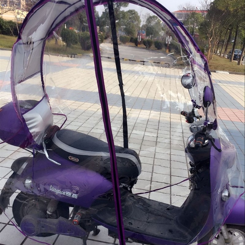 储旺车棚新款电动摩托车全封闭车棚蓬加厚透明挡风遮阳防晒防紫外