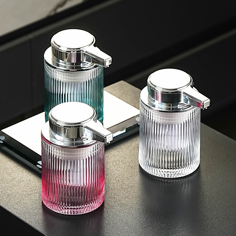 高级卫生间玻璃乳液器自动感应洗手液瓶子泡沫慕斯充电智能起泡机