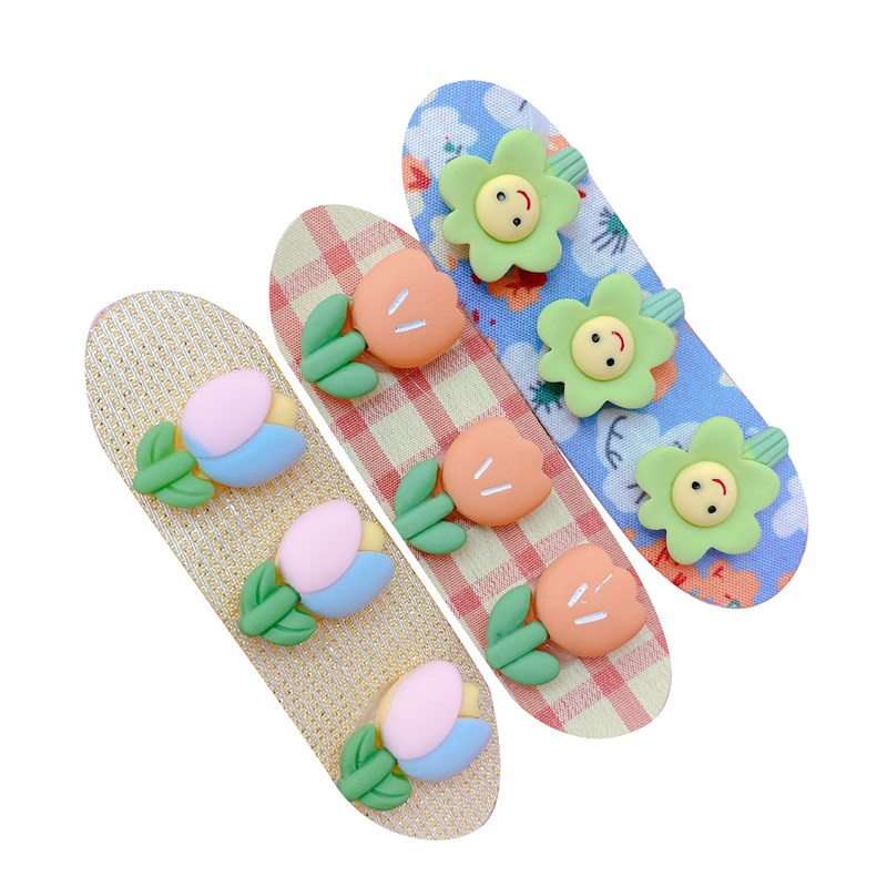 新款女童后脑勺碎发神器可爱卡通发贴宝宝刘海贴魔术贴发卡