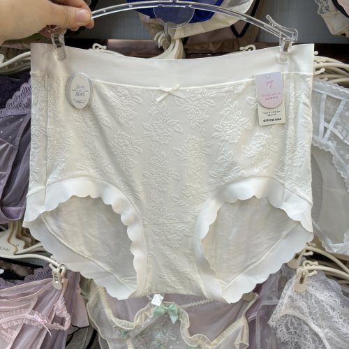 每奈9090女士内裤提花薄春夏中腰包臀透气三角裤女短裤大码