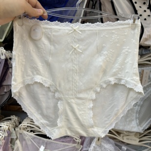 翘秘8375春夏薄款高腰内裤女提花舒适透气蝴蝶结女士三角短裤
