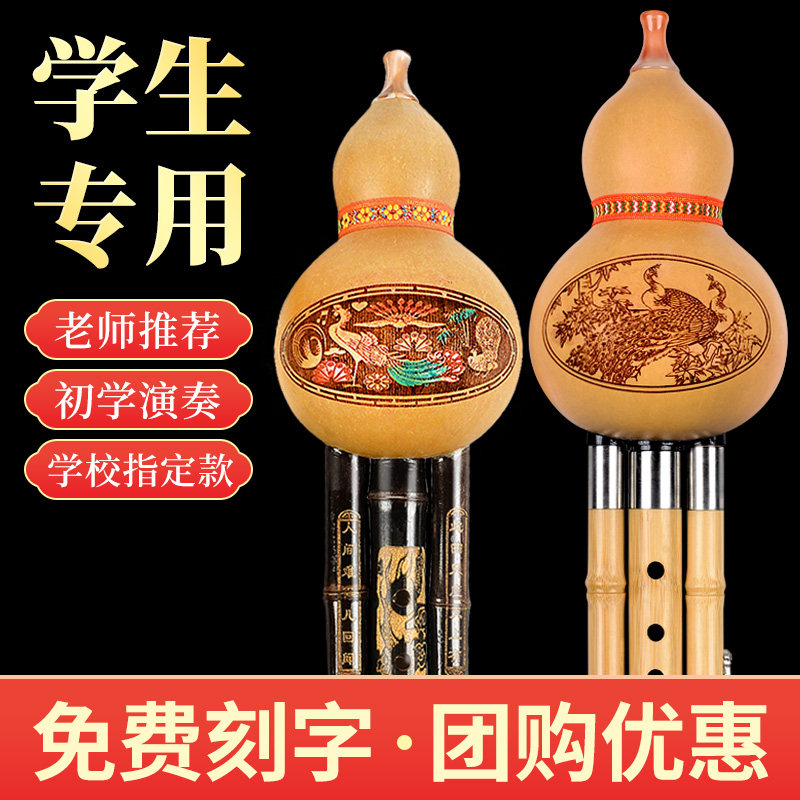 葫芦丝乐器学校教学初学者C调降B调防摔儿童小学生专用七孔紫竹