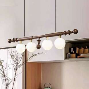 法式中古餐厅吊灯侘寂风复古轻奢高级感吧台餐桌一字长条灯餐吊灯