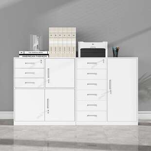 办公文件柜密码锁资料柜矮柜铁皮柜带锁收纳整理抽屉柜工具储物柜