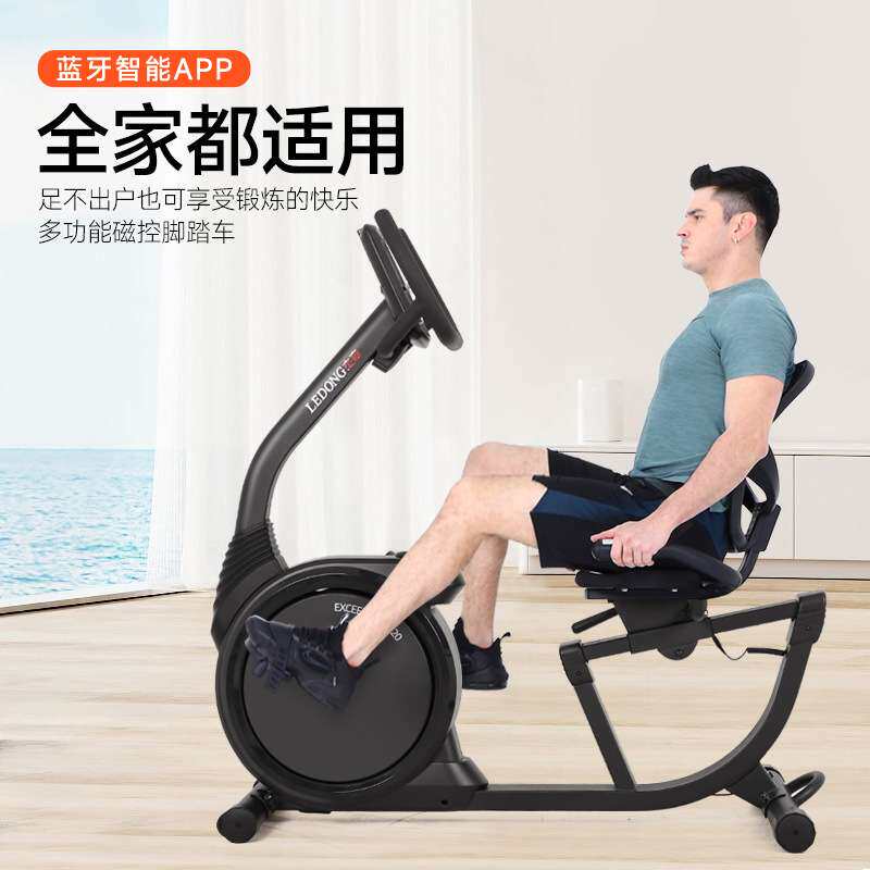 杰森卧式健身车家用动感单车磁控静音室内有氧老年健身器材R6019