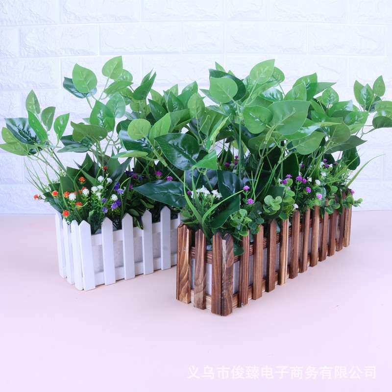 客厅家居窗台仿真花套装展会布置玄关木栅栏装饰花绢布假花风信子