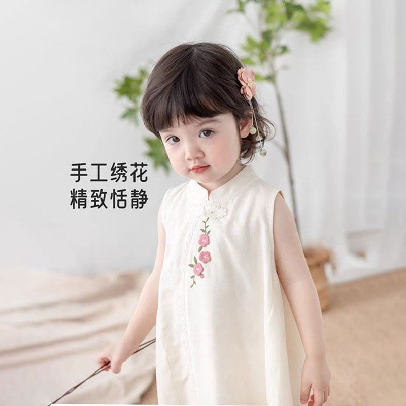 女童连衣裙夏季婴儿公主裙t夏装女宝宝国风旗袍洋气裙子一周岁礼