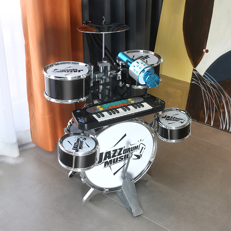 架子鼓儿a童初学者玩具乐器男孩3-6岁宝宝敲打鼓家用音乐8练习神