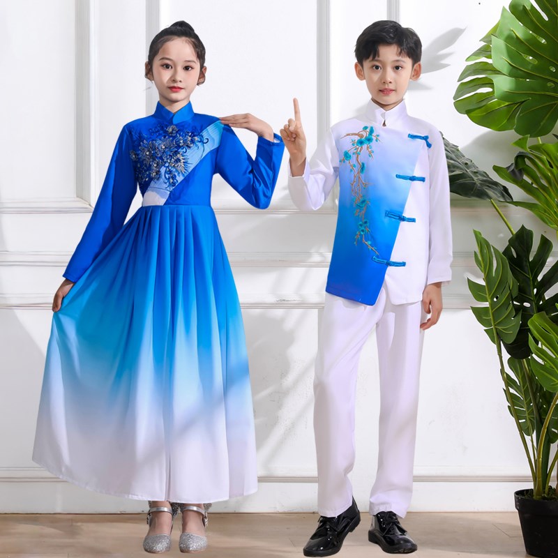 儿童合唱演出服古筝中p小学生朗诵演讲比赛服装男女童钢琴表演服