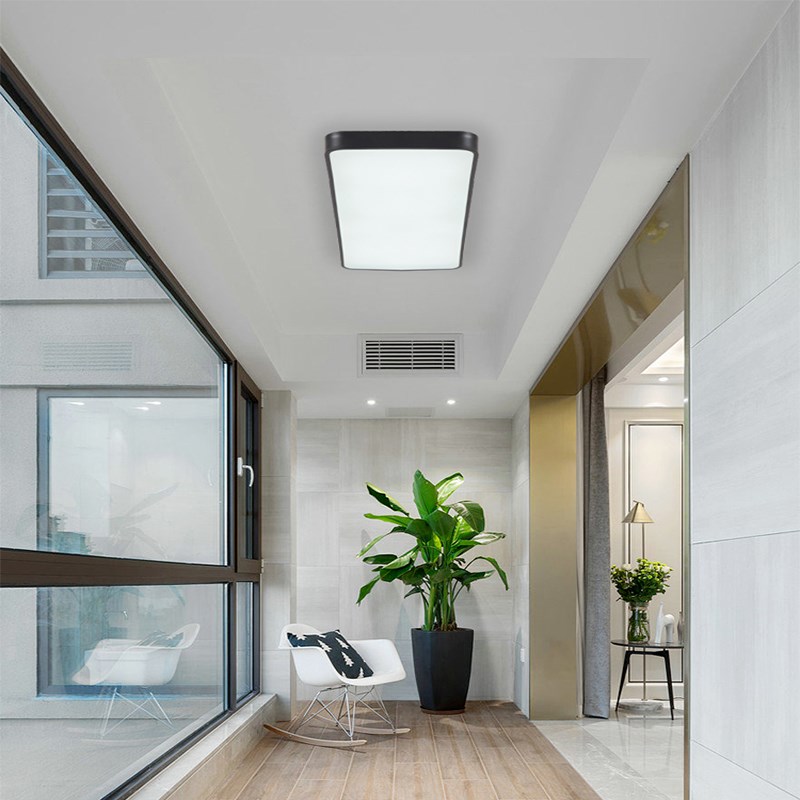 长条形LED吸顶灯简约超薄走廊过B道阳台灯木纹色餐厅灯衣帽间灯具