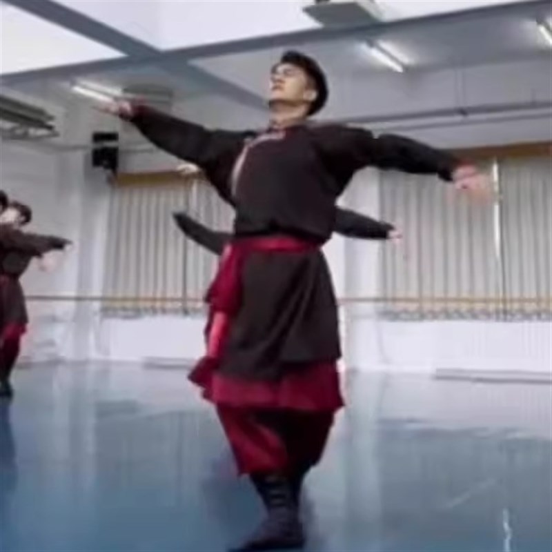 蒙古族舞蹈服装j男学生艺考练功服剧目练习服少数民族演出服表演
