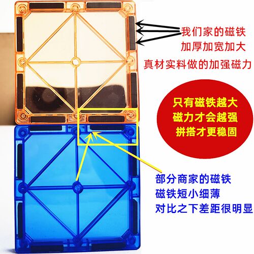 彩窗磁力片大磁铁强磁儿童益智积木正方J形三角形摩天轮城堡拼搭
