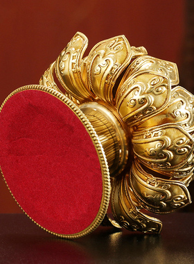 多款藏式纯铜精h雕雕花手摇转金轮底座手摇莲花底座用品摆件经幢