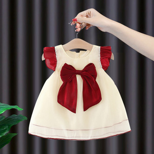 女寶寶連衣裙e嬰兒夏裝 小女孩紗裙 百天周歲禮服洋氣公主裙子夏季