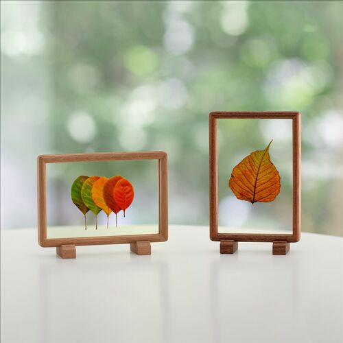 实木榫卯透明相框l定制摆台古风画框装裱创意5寸6书法屏风桌面空