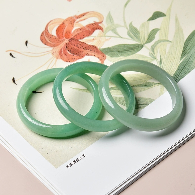 天然东陵玉手镯新款正品手镯女款圆条玉镯子美人条玉石送礼物清仓