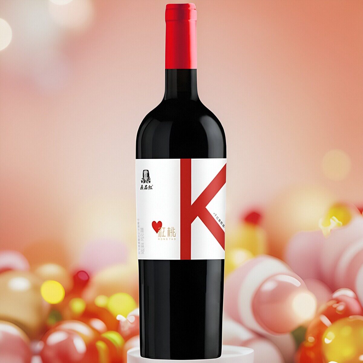 鼎品红红桃k赤霞珠半甜型葡萄酒宁夏贺兰山东麓红酒产区14.5度