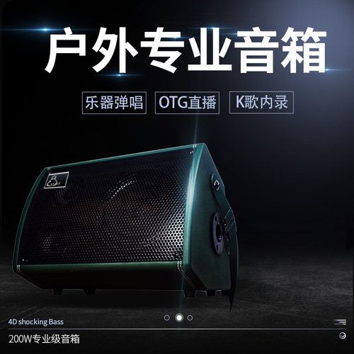 200W音箱吉他乐器级内录充电直播户外便携K歌电吹管乐器