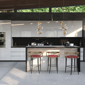 意式 吧台椅靠背实木高脚椅创意纯铜椅别墅酒吧前台吧椅