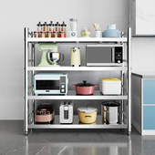 不锈钢货架置物架多层商用储物架厨房锅架收纳架仓库落地杂物架子