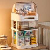 宝宝奶瓶收纳盒婴儿用品杯子餐具储物箱辅食工具防尘沥水柜置物架