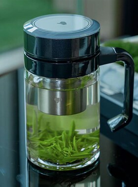 万象玻璃杯带把手办公杯带滤网茶杯U213/214/U210/U211/V221/U221