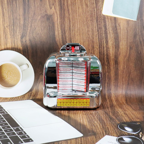 美版复古银色Jukebox 餐桌点唱机音箱 美式Vintage蓝牙音响收音机