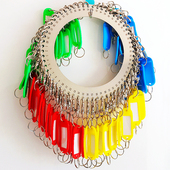 60位不锈钢钥匙盘圆盘大号钥匙圈环易拆卸狗扣朱胆扣可标记标签牌