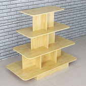 货柜木质展柜超市货架堆头展示架产品红酒母婴店圆形陈列柜中岛柜