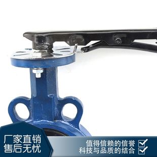 16手动软密封阀门球墨铸铁阀体DN506580100125 手柄对夹蝶阀D71X
