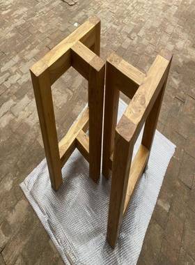 OQD实桌架腿桌脚大板桌餐桌腿木质脚方形家用老榆木桌子木架子架