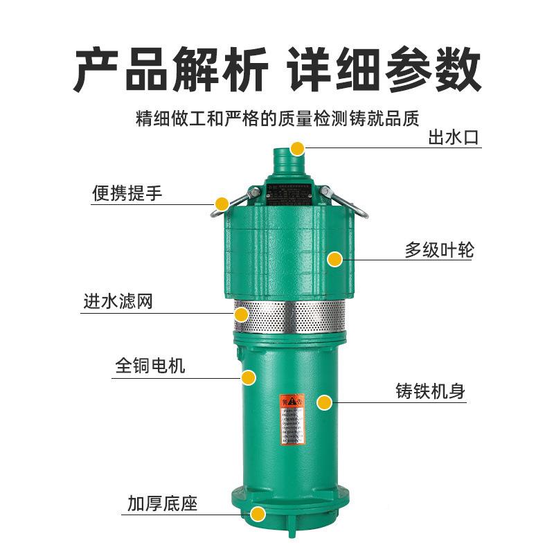 QD多级潜泵用2UIQ程20V高家扬程抽水水机农用灌溉水泵小老鼠工降