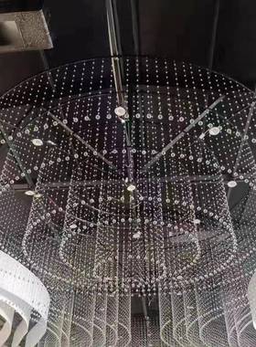 婚礼堂吊顶舞帘定位XIM珠晶圆环铁艺黑色架子酒店婚礼台装饰水珠