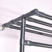 锈钢磨砂黑72不烤漆工艺彻墙属衣帽柜金架开放式 衣间衣架