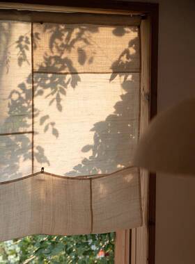 丨日JCG式门半帘透拼布挡茶帘室窗帘挂帘遮隔断帘光子可批C&