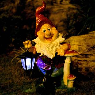 户外园林雕塑小卡通品矮花人太阳能灯装饰摆件庭院草坪TYN-001园