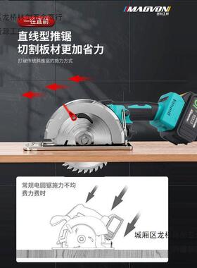 式妙有锂OUS电木专用充电电锯5寸锯电圆锯圆盘锯手电锯手提工切割
