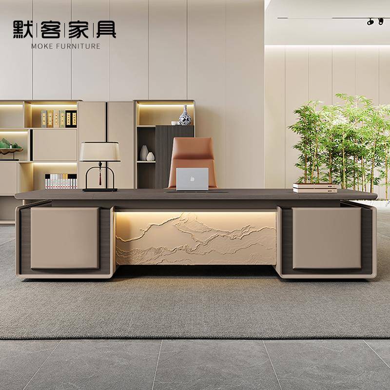 办桌具老板桌约现代ZTB总裁桌办公室家广东简公轻奢经理大班台主