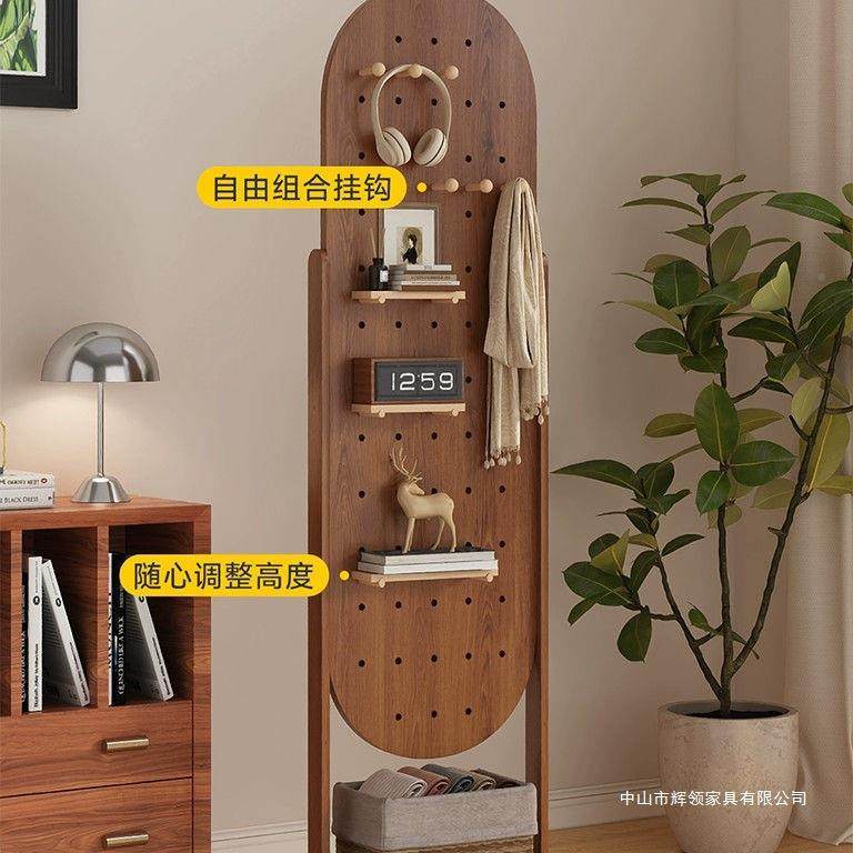 挂移衣架落地全身轻帽奢可旋转一体镜家用衣架动复古穿衣镜ZNO洞