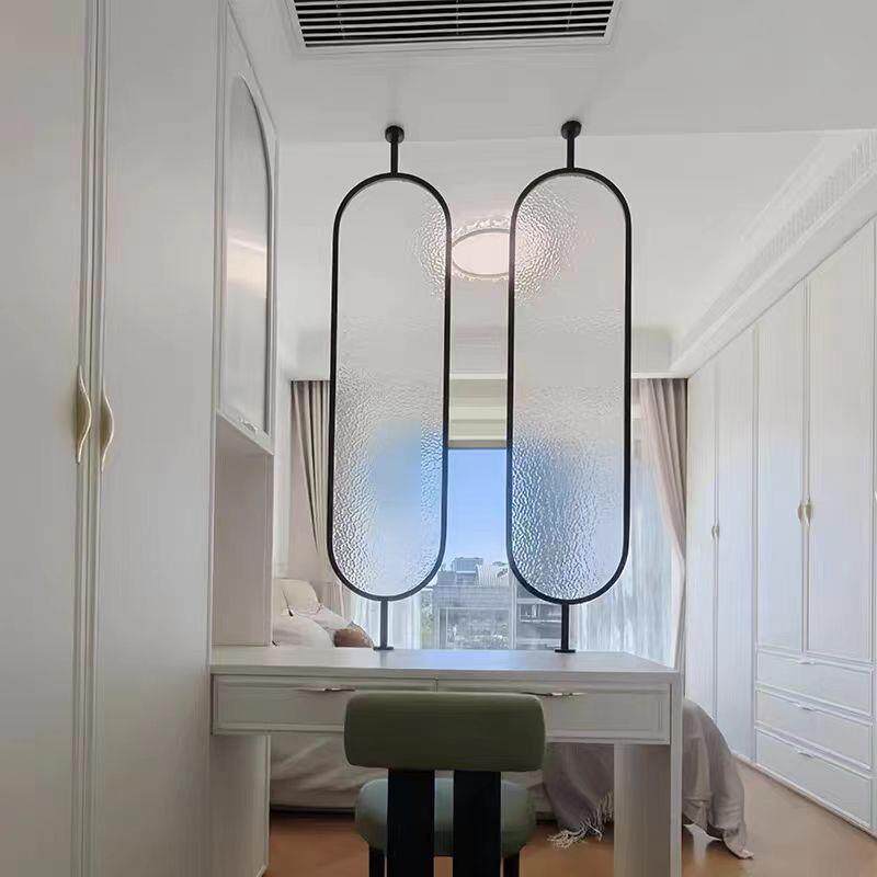 梳妆隔断水户波纹卧室生间卫台入玄关客厅现代玻璃遮挡半墙小985