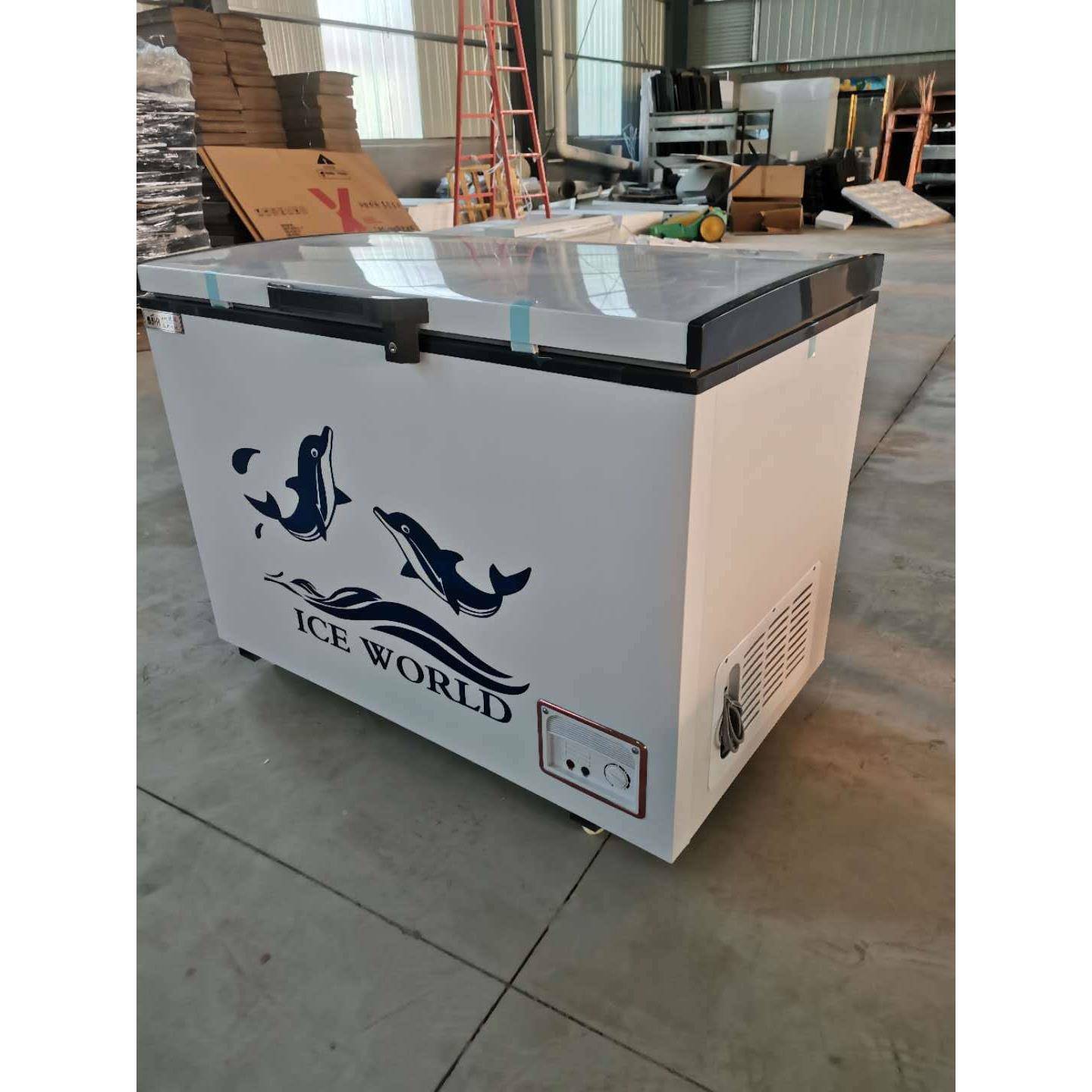 柜商用大容量JDR保冷藏冷冻两用超冰大卧式双温冰箱柜冷柜雪电冰