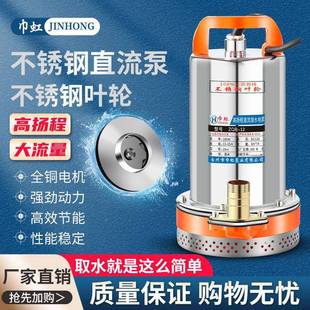 巾虹直三流潜水泵12V扬24V48V60ELRV72V高程农用电车车轮浇地抽水