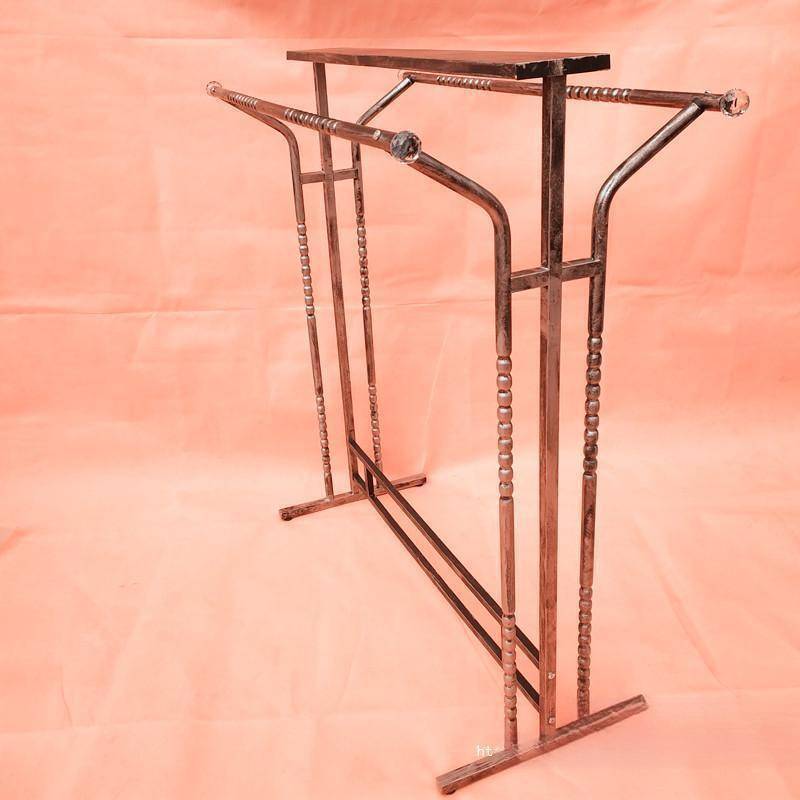 铁艺服装店展示架落地式挂衣架童装货架双杆侧挂衣服架子中岛架