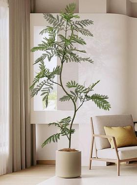 蓝客花楹仿真绿27481植大型盆饰栽厅高端轻奢仿生植物室内家庭装