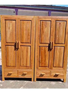 全实木家用卧室衣柜原251213木木质室双用门大衣柜带抽屉家实卧储