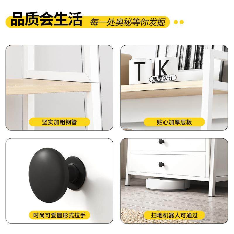 架书落地客梯形隔板置物厅架白储物靠架卧室APR床边收纳架墙窄置